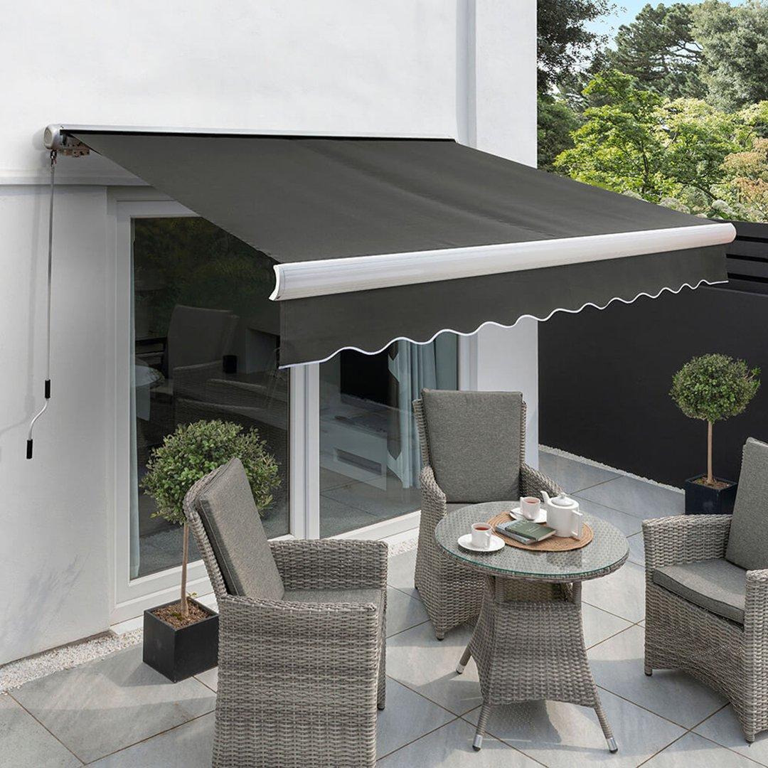 Primrose™ Awning - 4.0m Full Cassette Electric Awning, Charcoal